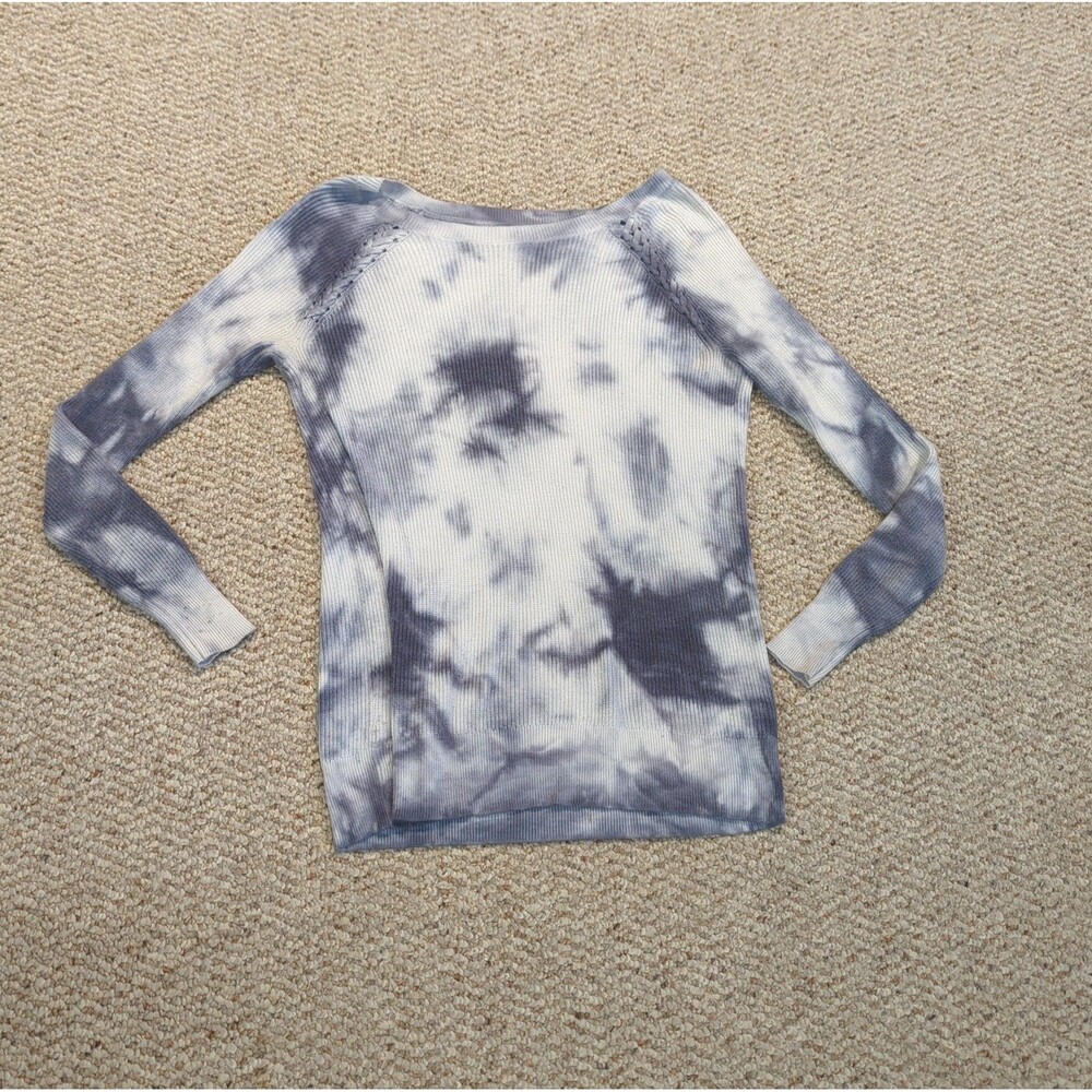 American Eagle Tie Dye Sweater Womens Small Blue Knit Boho Hippie Casual
